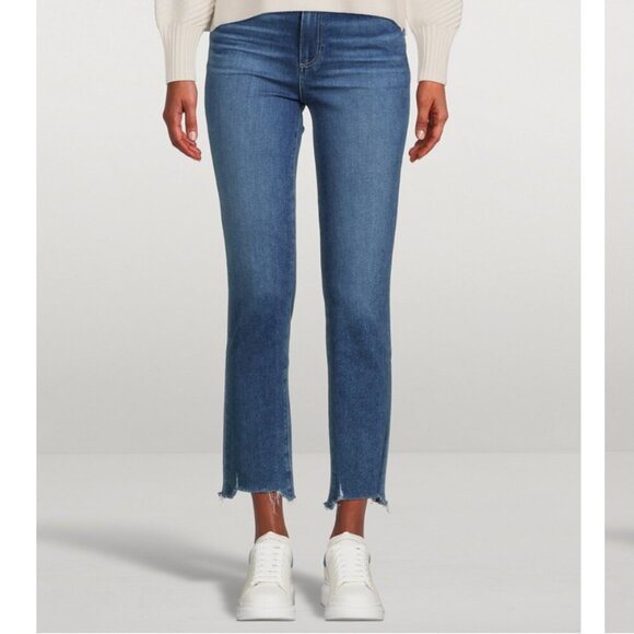 Paige Cindy Destroyed-Hem Straight-Leg Jeans - Picture 1 of 10